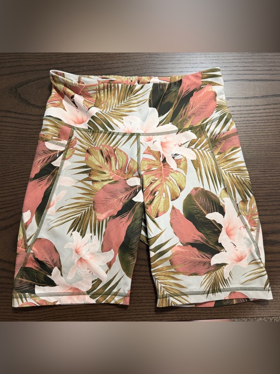 Old Navy Pants - Old Navy Tropical Floral Bike Shorts - Pink, Green & Cream